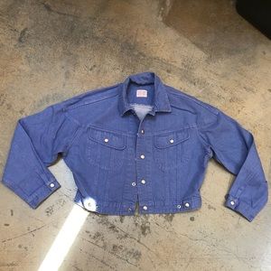 Vintage 1990s united colors of Benetton periwinkle jean jacket cropped